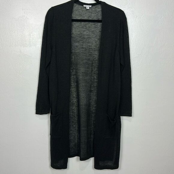 J. Jill Linen Blend Long Sleeve Open Front Cardigan With Pockets Size M - Picture 2 of 12